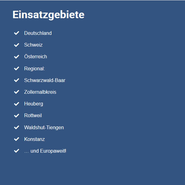 Einsatzgebiete 