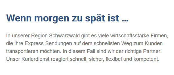 Express Sendungen für Villingendorf