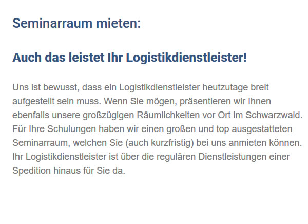 Seminarraum Vermietung