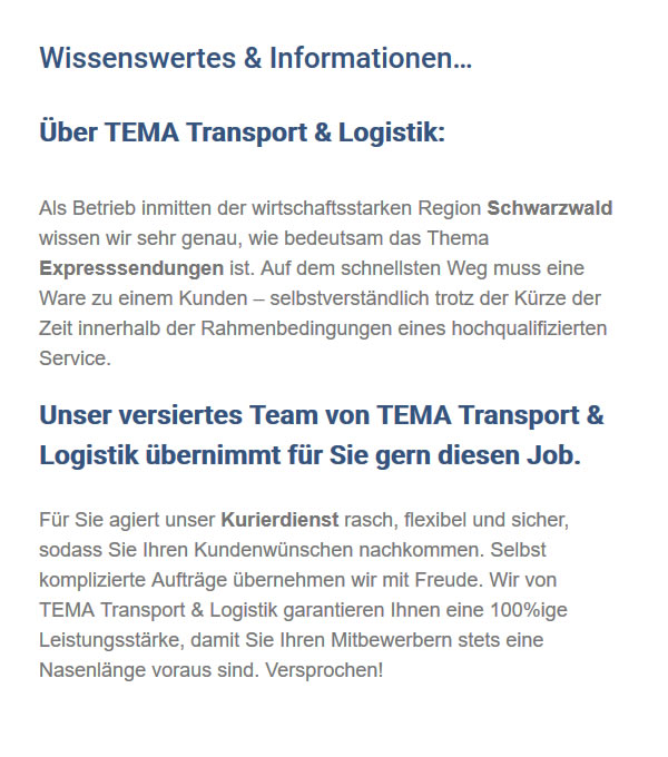 Transportfirma aus  Eschbronn