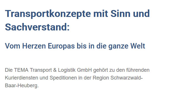 Transportkonzepte für 78667 Villingendorf