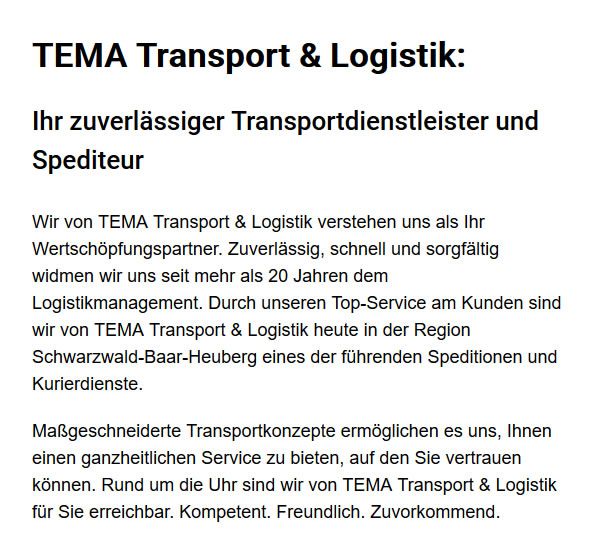Transportunternehmen in  Neuhausen (Eck)